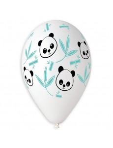 Balão Branco Panda e Bambus